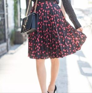J. Crew Olympia Cherry Print Black Skirt Size00